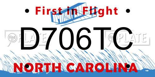 D706TC North Carolina License Plate