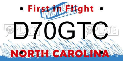 D70GTC North Carolina License Plate