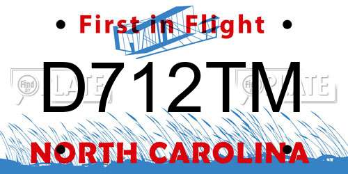 D712TM North Carolina License Plate