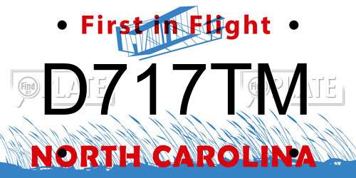 D717TM North Carolina License Plate