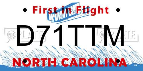 D71TTM North Carolina License Plate