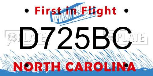 D725BC North Carolina License Plate