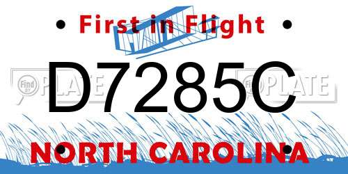 D7285C North Carolina License Plate