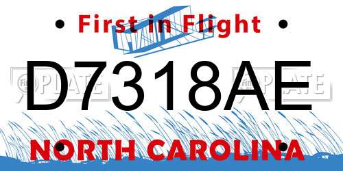 D7318AE North Carolina License Plate