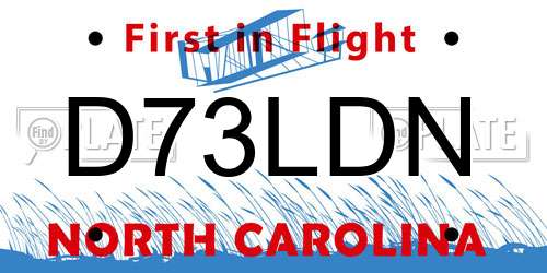 D73LDN North Carolina License Plate