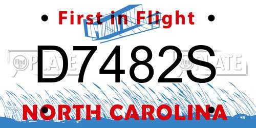 D7482S North Carolina License Plate