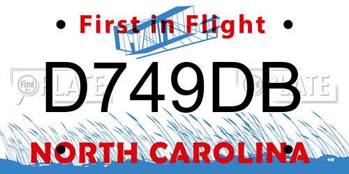 D749DB North Carolina License Plate