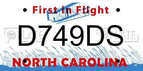 D749DS North Carolina License Plate