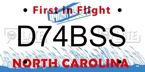 D74BSS North Carolina License Plate