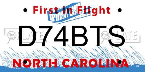 D74BTS North Carolina License Plate