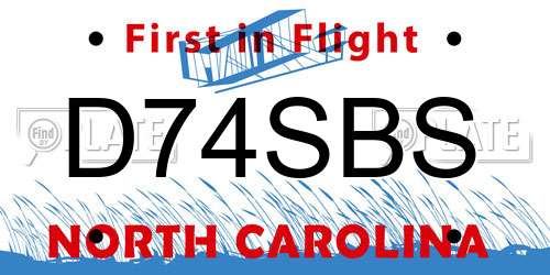 D74SBS North Carolina License Plate