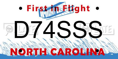 D74SSS North Carolina License Plate