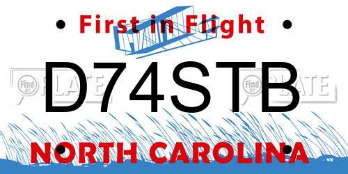 D74STB North Carolina License Plate
