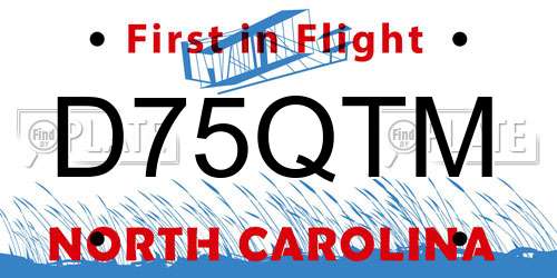 D75QTM North Carolina License Plate