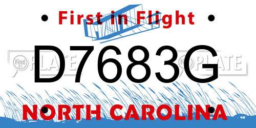 D7683G North Carolina License Plate