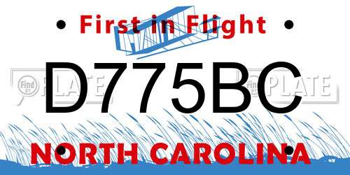 D775BC North Carolina License Plate