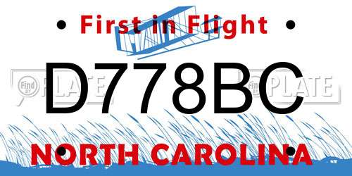 D778BC North Carolina License Plate