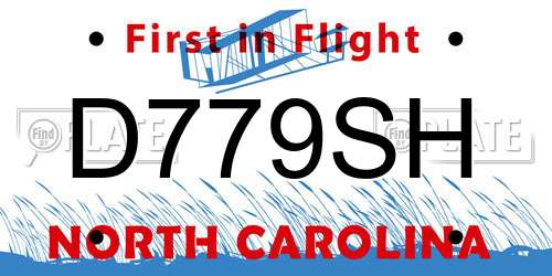 D779SH North Carolina License Plate