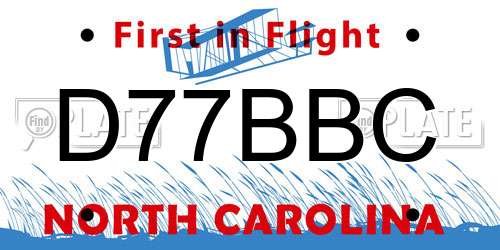 D77BBC North Carolina License Plate