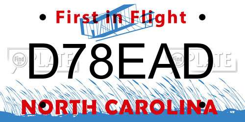 D78EAD North Carolina License Plate