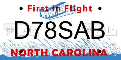 D78SAB North Carolina License Plate