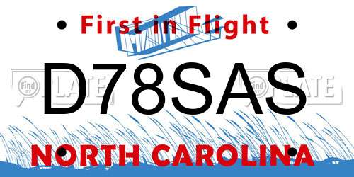 D78SAS North Carolina License Plate