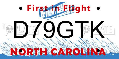D79GTK North Carolina License Plate