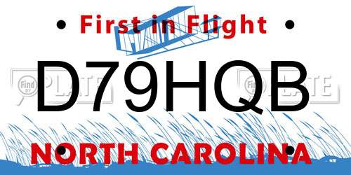 D79HQB North Carolina License Plate