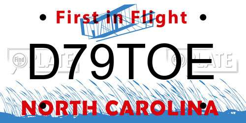 D79TOE North Carolina License Plate