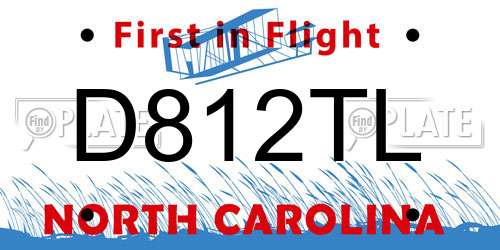 D812TL North Carolina License Plate