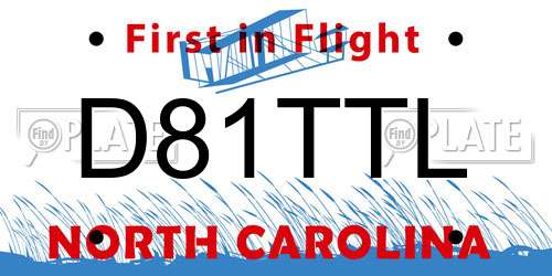 D81TTL North Carolina License Plate