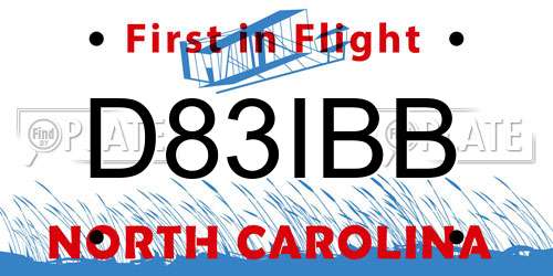 D83IBB North Carolina License Plate