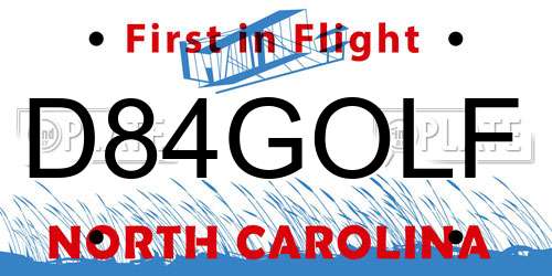 D84GOLF North Carolina License Plate