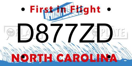 D877ZD North Carolina License Plate