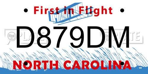 D879DM North Carolina License Plate