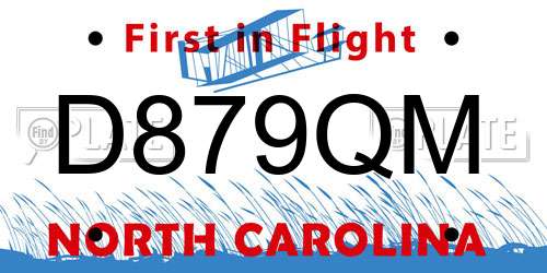 D879QM North Carolina License Plate
