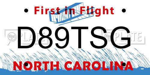 D89TSG North Carolina License Plate