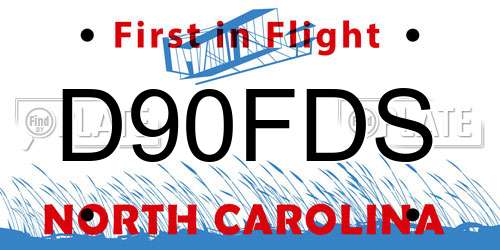 D90FDS North Carolina License Plate