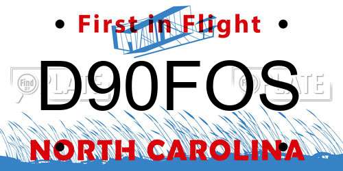D90FOS North Carolina License Plate