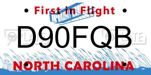 D90FQB North Carolina License Plate