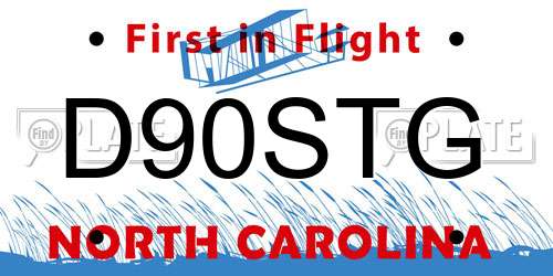 D90STG North Carolina License Plate