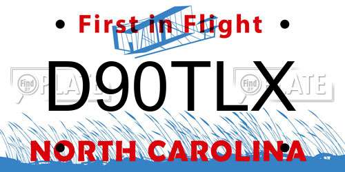 D90TLX North Carolina License Plate