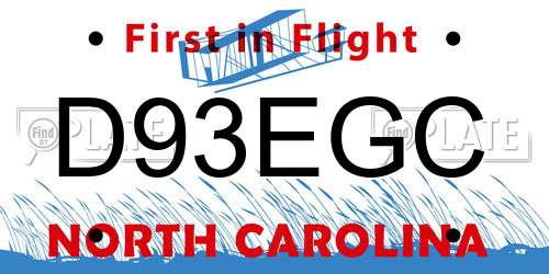 D93EGC North Carolina License Plate
