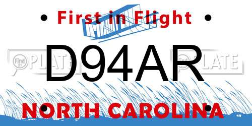 D94AR North Carolina License Plate