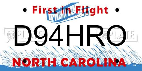 D94HRO North Carolina License Plate