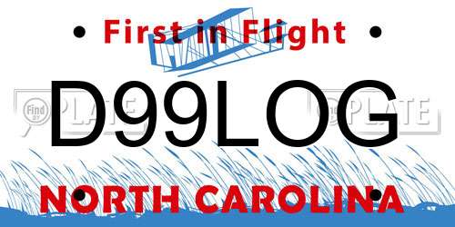 D99LOG North Carolina License Plate