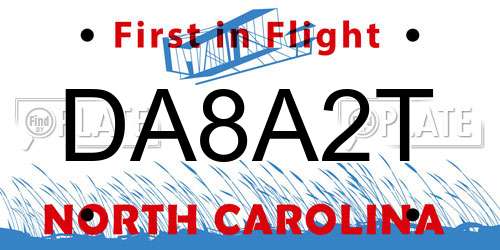 DA8A2T North Carolina License Plate