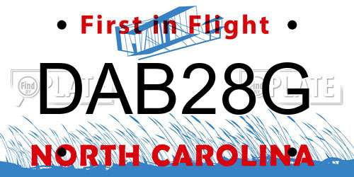 DAB28G North Carolina License Plate