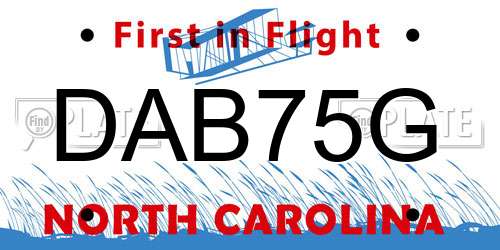 DAB75G North Carolina License Plate