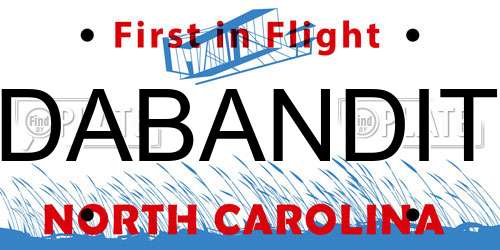 DABANDIT North Carolina License Plate